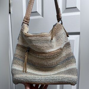 The Sak Sequoia Crochet hobo. Never used. Beige stripes.